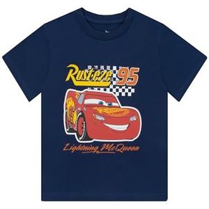 Disney T-shirt | Cars Jongens T-shirt | Lightning McQueen Top Voor Jongens | Officiële Cars Merchandise | Blauw 104