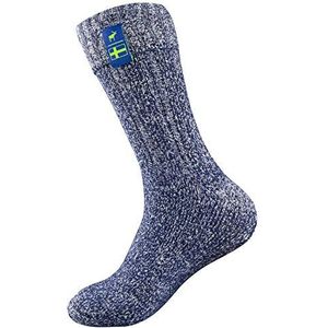 Klassieke Nordic Sock Company Sokken - Dikke Kalfverwarmende Wolmix Thermische Sokken Voor De Winter | Middernacht Blauw Kleur | Heren & Dames | Maten Small, Medium en Large. 100% Europees gemaakt.,