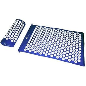 Rugmassager Met Warmte 73x42cm Acupunctuur Lange Massage Kussen Hals Back Feet Massager Verlichten Stress Pain Yoga Acupressure Mat en kussenset Shiatsu Massagekussen (Size : Blue)