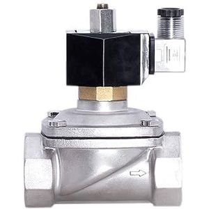 SFJSFIMQ 1-1/2"" normaal Open Roestvrij staalsolenoïdeklep met LEIDENE Machtsindicator 24V 12V 220V 110V (g-230VAC-VITON-SEAL)