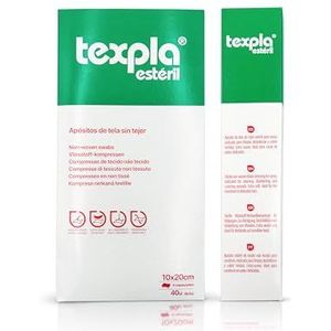 Texpol - Steriele Verbanden van Non-Woven Stof - Doos van 40 Stuks - 8 zakjes van 5 verbanden van 10x20 - Perfect voor medische verzorging en wondverzorging thuis, hypoallergeen.