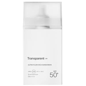 Transparent Lab Ultra Fluid Cica Zonnebrandcrème met fysieke en chemische UV-filters