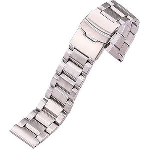 CBLDF Roestvrij Stalen Horlogeband Armband 18 Mm 20 Mm 22 Mm 24 Mm Dames Heren Band Zwart Zilver Geborsteld Horlogebanden (Color : Silver, Size : 22mm)
