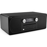 Pure Evoke C-D6 Stereo All-in-One muziekinstallatie (digitale radio, CD, DAB/DAB+ digitaal, FM-radio, internetradio, Bluetooth, wekfuncties en slaaptimer, 20 zendergeheugenplaatsen, AUX), Siena zwart