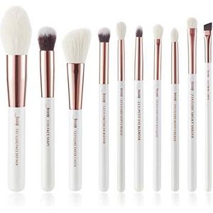 Bswefty Make-up borstels set 6-25 stuks Parel Wit/Rose Gold Professionele Make-up borstel Natuurlijke Haar Foundation Poeder Blushes (Handvat Kleur: T223 (10 STKS))