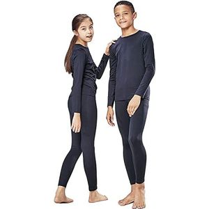 orbiz Kids thermische basislaag set winter warm ondergoed volledige set lange John bodem en lange mouwen top, houtskool, 5-6 Jaren