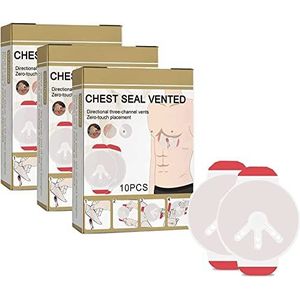 Steriele Vent Borst Seal Dressing Pads Transparant voor Wondverzorging, Noodtrauma Dressing, Zelfklevende Wondverbanden Aid Bandage Wondverzorging (30st)