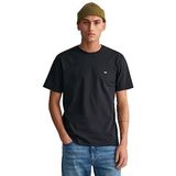 GANT Heren REG Shield SS T-shirt, zwart, standaard, zwart, XXL