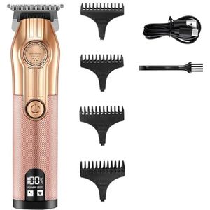 Tondeuse voor mannen, tondeuses professionele kappersmachines elektrische tondeuse precisie stalen mes haarsnijmachine (roségoud 601)
