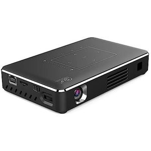 Mini-projector, 2500 lumen, slimme draagbare led-projector, 4K 3D-videogameprojector met wifi en Bluetooth voor Android/iOS/tv-stick (2 GB RAM 16 GB ROM)