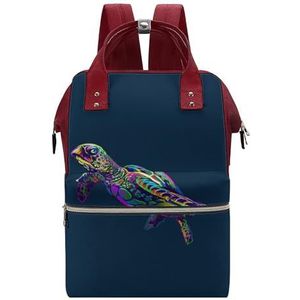 Kleurrijke zeeschildpad grote capaciteit tas laptop rugzak reizen rugzak zakelijke dagrugzak computertassen