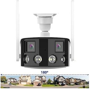 DVR-kits voor bewaking, 4MP 2K Dual Lens Ultra Groothoek 180 ° IP Camera Cecurity Bescherming Ai Human Detect Beveiliging Surveillance,Buitencameratoezicht(NO SD Card)