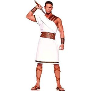 Romeinse gladiator witte heren fancy dress centurion krijger volwassen kostuum mannen en vrouwen paar kostuums (mannelijk, M)