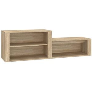 vidaXL Schoenenkast 150x35x45 cm bewerkt hout sonoma eikenkleurig, opbergrek voor schoenen, opbergstellage voor schoenen, schoenenordener