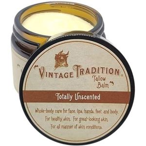 Vintage Tradition Volledig ongeparfumeerde tallow balm, 100% Grass-Fed, 2 oz by Vintage Tradition