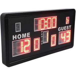 BROLEO Digitaal scorebord op tafel, meerdere montageopties 100-240V Countdown Timer Clock Score Keeper aluminiumlegering frame voor badminton (US Plug)