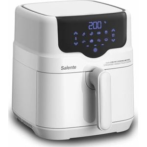 Salente HotAir, 2-in-1 heteluchtfriteuse met grill, 4,3 l, digitaal led-touchscreen, 8 programma's, timerfunctie, olievrij, 80-200 °C, energiebesparend, wit