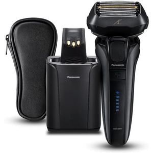 Panasonic ES-LV9U Nat en droog elektrisch scheerapparaat met 5 messen voor mannen - Nauwkeurig schoon scheren met reinigings- en oplaadstandaard, zwart - UK 2-pins stekker