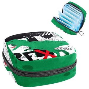 Maandverband Opbergtas, Menstruatiecup Pouch Tampon Bag, Menstruatie Pads Houder Organizer voor Vrouwen Meisjes, Rex Dinosaurus