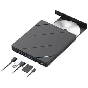 Multifunctioneel Extern Optisch Station USB3.0 PC DVD-RW/CD Computerbrander Ondersteunt U Disk TF-kaart Gebruiksvriendelijk(Blu-ray portable optical drive)