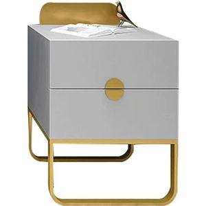 Nieuw Eenvoudig nachtkastje Nachtkastje 2 lades Mid-Century Modern Simple Locker Gold Legs End Table Side Table Nachtkastje