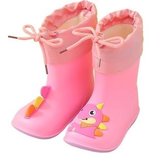 Regenschoenen for jongens en meisjes, regenlaarzen, waterdichte schoenen, antislip regenlaarzen(Color:Pink+inner,Size:Size 13/13CM)