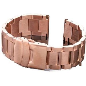 CBLDF Roestvrij Stalen Horloge Band Strap Vrouwen Mannen Metalen Horlogeband Link Armband 18Mm 20Mm 22Mm 24Mm Accessoires Zilver Rose Goud Zwart (Color : Rose Gold, Size : 20mm)