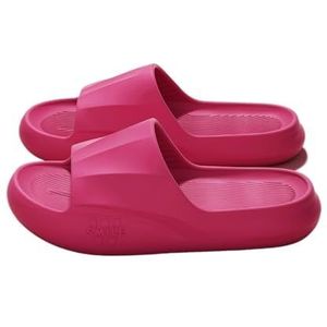 Badslippers Comfortabele dames zomerpantoffels met dikke onderkant for thuisgebruik binnenshuis voor douchen en binnengebruik(Red,41 EU)