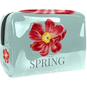 Waterdichte cosmetische tassen, Roze bloem patroon reizen cosmetische tassen, multifunctionele draagbare make-up tassen, reizen cosmetische tas organizer voor vrouwen