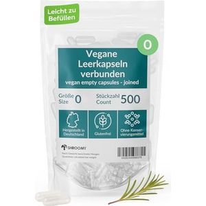 SHROOMY HPMC lege capsules – maat 0 – veganistisch & transparant – 500 stuks