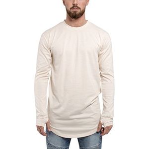 Blackskies Ronde longsleeve T-shirt | lange oversized mode basic lange mouwen heren longshirt long tee - diverse kleuren, beige, L