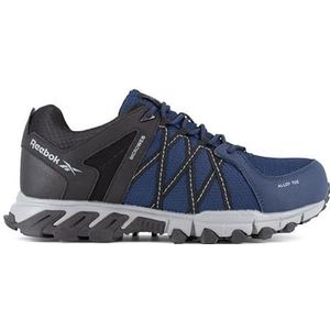 Reebok - Chaussures de sécurité basses bleue marine et noir en microfibre et cuir embout aluminium TRAIL GRIP S1P SRC 45 Bleu Marine/Noir