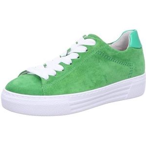 Gabor Low-Top sneakers voor dames, lage schoenen, lichte extra breedte (G), groen, 40.5 EU