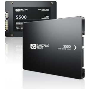 SANZANG SATA SSD 1 TB, 2,5 inch interne harde schijf SATA III 6 Gb/s, 560 MB/s lezen, 500 MB/s schrijven, 3D NAND, compatibel met laptops en pc-desktops, S500