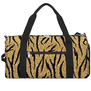 Golden Tiger Skin Travel Gym Bag met Schoenen Compartiment en Natte Pocket Grappige Tote Bag Duffel Bag voor Sport Zwemmen Yoga