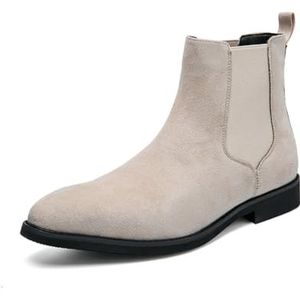FDCHZQ Comfortabele Chelsea-Instaplaarzen Voor Heren, Geschikt Voor Casual Als Formele,Beige,38 EU