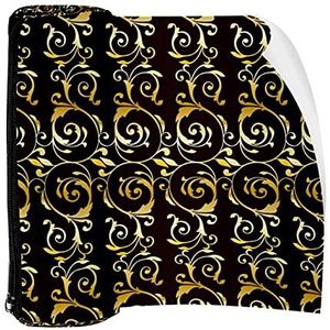 Potlood Case Pen Tas Houder met Rits Coin Organizer Tassen Make-up Cosmetische Pouch voor Vrouwen Tiener Meisjes Jongens Kinderen, Goud Achantus Ornament Achtergrond