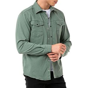 Redbridge Premium denim hemd jeanshemd katoen casual, Kaki, L