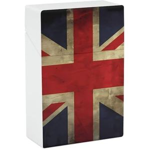 Britse Vlag Sigaret Doos King Size 85mm 20 Capaciteit Push to Open Waterdichte Sigaret Case voor Vrouwen Mannen Pocket Sigaret Houder Case Vintage Sigaret Doos