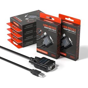 DriverGenius SerialPulseX Serie | USB naar Serie/RS232 Adapter (DB9) met 9 x LEDs - Voor PLC-programmering en Gegevensverzameling | Compatibel met Windows 11, macOS 15【USB232A-E-A, 6 Stuks/Verpakking】
