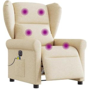 KTHLBRH Elektrische massagestoel met massagefunctie, stof, crèmekleurig, elektrisch, met automatische functie en comfortabele zitting