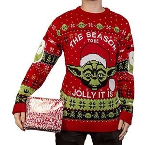 Star Wars Yoda Season to be Jolly gebreide kersttrui, uniseks, voor mannen of vrouwen, cadeau, Meerkleurig, S