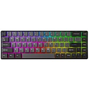 QPSJXN Mechanisch gamingtoetsenbord G65 TKL met magnetische schakelaars en Compact RGB 68 voor verbeterde prestaties (zwart grijs peri)