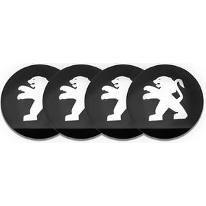 SJZZJMZ 4 stuks auto wieldoppen voor Peugeot 408 4008 508 5008 607 Bipper RCZ 56mm auto wieldoppen wieldoppen stickers vervanging B wit