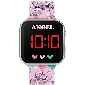 Disney Lilo en Stitch LED Strap Horloge LAS4087, roze, Eén maat