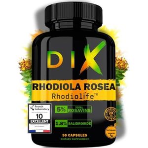 RHODIOLA ROSEA 1,8% Salidroside 2 x meer werkzame stof 5% rozemarijn + 1,8% salidroside Unieke kwaliteit Rhodiolife® - Prestaties: adaptogeen - psychologisch welzijn - Anti-stress