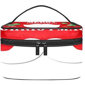 Make-up Organizer Bag, Reizen Make-up Tas Organizer Case Draagbare Cosmetische Tas voor Vrouwen en Meisjes Toiletartikelen Creatieve Kerst Kerstman Rood, Meerkleurig, 22.5x15x13.8cm/8.9x5.9x5.4in