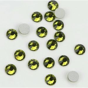 101-133 Koude Fixatie Kristallen Cristales Flatback Zilveren Achterkant Niet Hotfix Strass Voor Tassen Schoenen Kleding Telefoon DIY Nail Art-116 Olivijn Geel-3.2mm SS12 1440 stuks