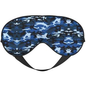 Blauw camouflageoogmasker, verduisterend oogmasker, uniseks, slaapooghoezen met verstelbare bandjes, reisoogmasker