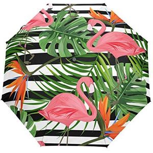 Tropische Flamingo Paradijs Bloem Paraplu Automatische Auto Open Dicht Reizen Zon Blokkeren Winddichte Paraplu's voor Vrouwen Mannen